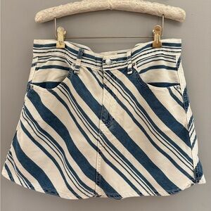 Universal Thread Blue and White Striped Mini Skirt